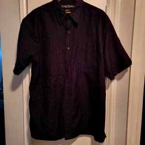 Cactus Men's Short-Sleeved shirt, Black, XL, Modern Fit